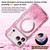 iPhone 17 Pro Wavy Frame Star Diamond Electroplate TPU Glitter Magnetic Phone Case - Gradient Pink
