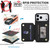 iPhone 17 Pro YM006 Skin Feel Zipper Card Bag Phone Case with Dual Lanyard - Black