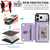 iPhone 17 Pro YM006 Skin Feel Zipper Card Bag Phone Case with Dual Lanyard - Light Purple