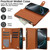 iPhone 17 Pro YM016 Rhombic Zipper Card Wallet Leather Phone Case with Lanyard - Brown