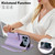 iPhone 17 Pro YM016 Rhombic Zipper Card Wallet Leather Phone Case with Lanyard - Light Purple