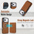 iPhone 17 Pro YM030 Retro Faux Leather Magnetic Detachable Wallet Phone Case - Brown