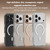 iPhone 17 Pro ZGA Magsafe Metal AI Buttons Clear PC Hybrid TPU Phone Case - Transparent