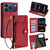 iPhone 17 Pro Zipper Bag Leather Phone Case - Red