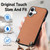 iPhone 17 Carbon Fiber Texture Leather Back Phone Case with Crossbody Strap - Brown