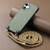 iPhone 17 Carbon Fiber Texture Leather Back Phone Case with Crossbody Strap - Green