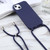 Candy Colors TPU Protective Phone Case with Lanyard iPhone 17 - Dark Blue