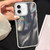 iPhone 17 3 in 1 Diamond Lens Frame Quicksand Pattern Phone Case - Black