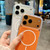 iPhone 17 Acrylic MagSafe Fine Circle Magnetic Phone Case - Orange