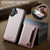 iPhone 17 AutSpace A13 MagSafe Magnetic RFID Flip Card Bag Phone Case - Rose Gold