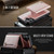iPhone 17 AutSpace A13 MagSafe Magnetic RFID Flip Card Bag Phone Case - Rose Gold