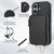 iPhone 17 AwQuer 2 in 1 Crossbody Zipper Wallet Leather Back Phone Case - Black