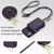 iPhone 17 AwQuer 2 in 1 Crossbody Zipper Wallet Leather Back Phone Case - Dark Purple