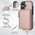 iPhone 17 AwQuer 2 in 1 Crossbody Zipper Wallet Leather Back Phone Case - Rose Gold