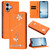 iPhone 17 Ballet Girl Diamond Studded RFID Vegan Leather Phone Case - Orange