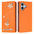 iPhone 17 Ballet Girl Diamond Studded RFID Vegan Leather Phone Case - Orange