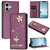 iPhone 17 Ballet Girl Diamond Studded RFID Vegan Leather Phone Case - Violet