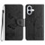 iPhone 17 Butterfly Embossed Flip Leather Phone Case - Black