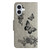 iPhone 17 Butterfly Embossed Flip Leather Phone Case - Grey