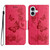 iPhone 17 Butterfly Embossed Flip Leather Phone Case - Red