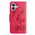 iPhone 17 Butterfly Embossed Flip Leather Phone Case - Red