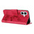 iPhone 17 Butterfly Embossed Flip Leather Phone Case - Red