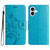 iPhone 17 Butterfly Flower Pattern Flip Leather Phone Case - Blue
