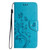 iPhone 17 Butterfly Flower Pattern Flip Leather Phone Case - Blue