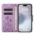 iPhone 17 Butterfly Flower Pattern Flip Leather Phone Case - Light Purple