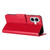 iPhone 17 Butterfly Flower Pattern Flip Leather Phone Case - Red