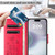 iPhone 17 Butterfly Flower Pattern Flip Leather Phone Case - Red