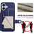 iPhone 17 Button Card Bag RFID Anti-theft Phone Case - Blue