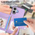 iPhone 17 Button Card Bag RFID Anti-theft Phone Case - Purple