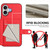 iPhone 17 Button Card Bag RFID Anti-theft Phone Case - Red