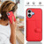iPhone 17 Button Card Bag RFID Anti-theft Phone Case - Red