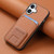 iPhone 17 Carbon Fiber Card Bag Fold Stand Phone Case - Brown