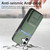 iPhone 17 Carbon Fiber Card Bag Fold Stand Phone Case - Green