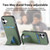 iPhone 17 Carbon Fiber Card Bag Fold Stand Phone Case - Green