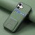iPhone 17 Carbon Fiber Card Bag Fold Stand Phone Case - Green