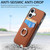 iPhone 17 Carbon Fiber Card Wallet Ring Phone Case - Brown