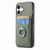 iPhone 17 Carbon Fiber Card Wallet Ring Phone Case - Green