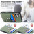 iPhone 17 Carbon Fiber Card Wallet Ring Phone Case - Green