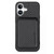 iPhone 17 Carbon Fiber Leather Card Magsafe Phone Case - Black