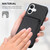 iPhone 17 Carbon Fiber Leather Card Magsafe Phone Case - Black