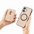 iPhone 17 Carbon Fiber Leather Card Magsafe Phone Case - Khaki