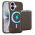 iPhone 17 Carbon Fiber MagSafe Magnetic Card Holder Phone Case - Brown