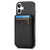 iPhone 17 Carbon Fiber MagSafe Vertical Flip Card Bag Phone Case - Black