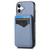 iPhone 17 Carbon Fiber MagSafe Vertical Flip Card Bag Phone Case - Blue
