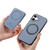 iPhone 17 Carbon Fiber MagSafe Vertical Flip Card Bag Phone Case - Blue
