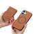 iPhone 17 Carbon Fiber MagSafe Vertical Flip Card Bag Phone Case - Brown